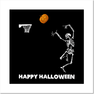 Skeleton basketball tshirt halloween funny gift t-shirt Posters and Art